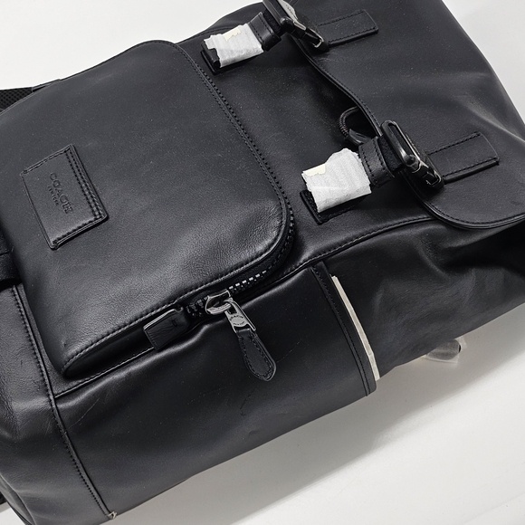 Coach Black Leather Men's Backpack - Picture 7 of 8